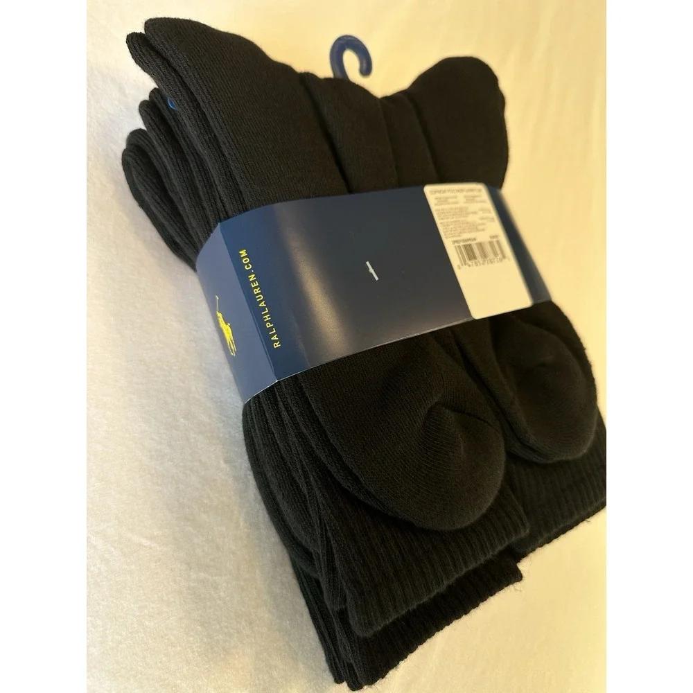 Polo Ralph Lauren‎ Men's - 6 Pair Crew Socks Classic Sport Cushioned Size 6-12.5